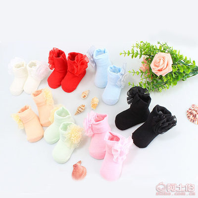 【春秋全棉純色兒童女襪小花朵女短襪甜美嬰兒寶寶童襪廠家批發】義烏市偌顏電子商務商行 - 產品庫